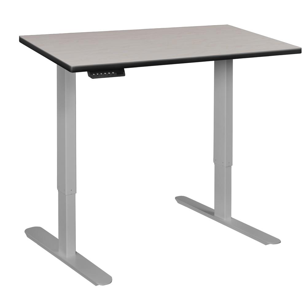 Esteem 42" Height Adjustable Power Desk- Maple/Grey. Picture 4
