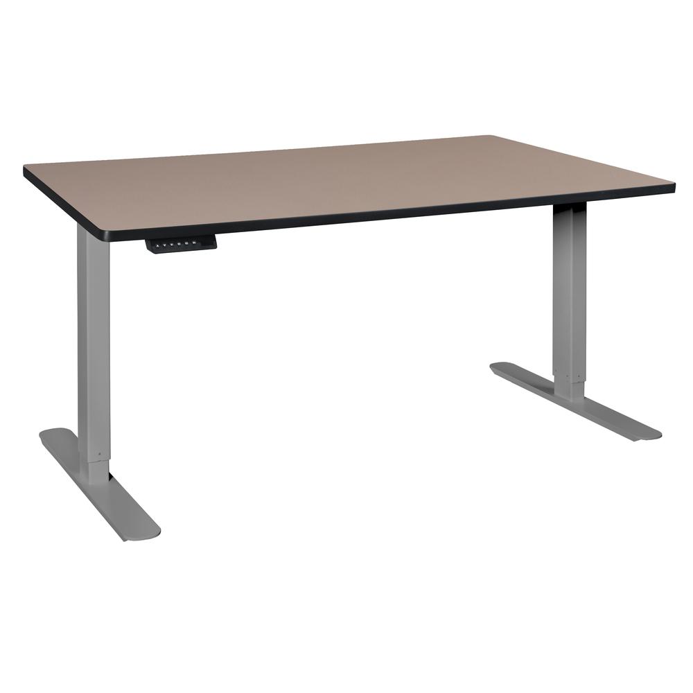 Esteem 60" Height Adjustable Power Desk- Beige/Grey. The main picture.