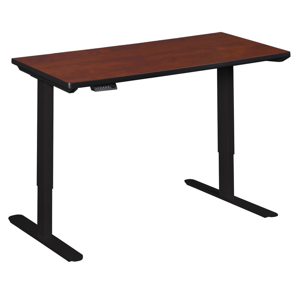 Esteem 60" Height Adjustable Power Desk- Cherry. Picture 3
