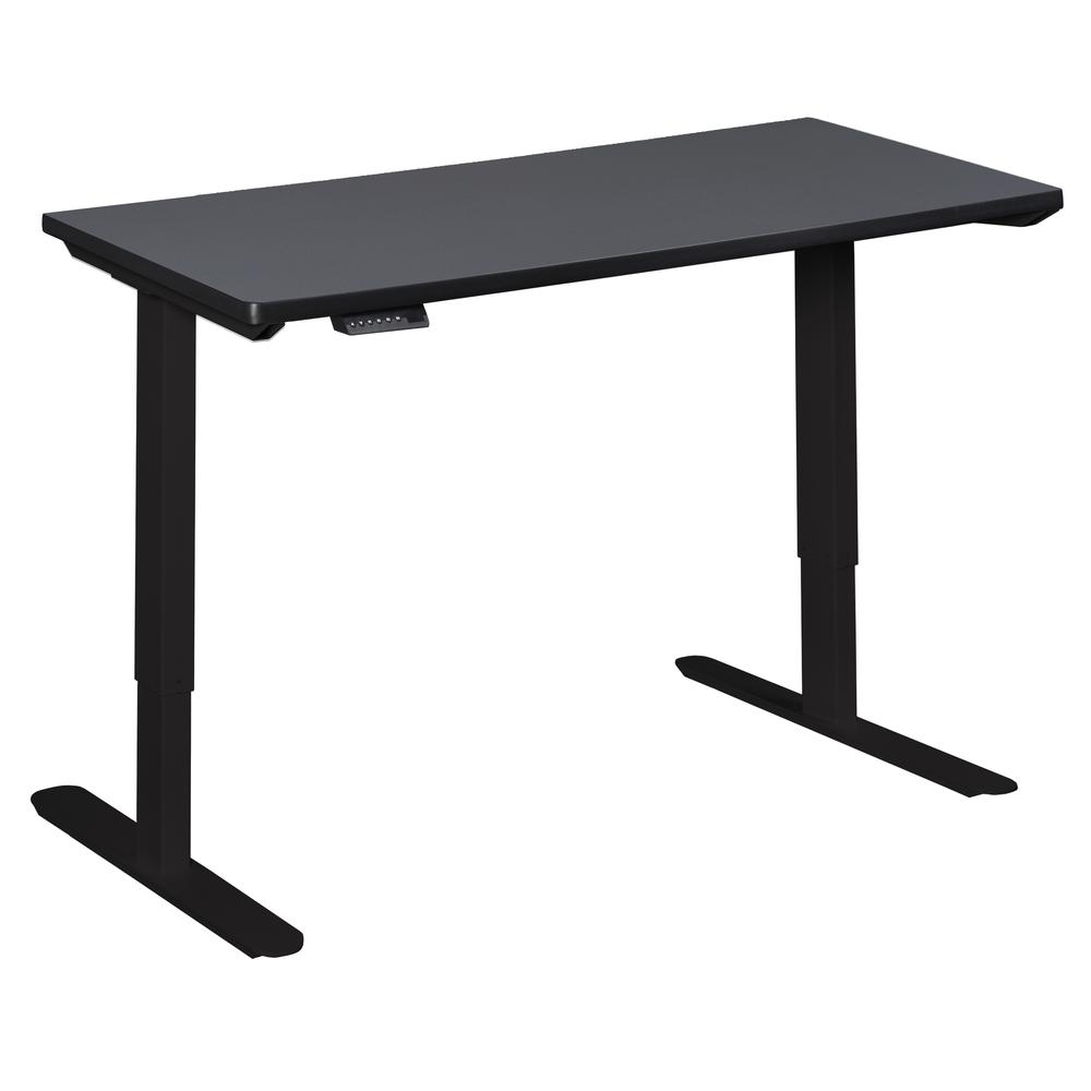 Esteem 60" Height Adjustable Power Desk- Grey. Picture 3