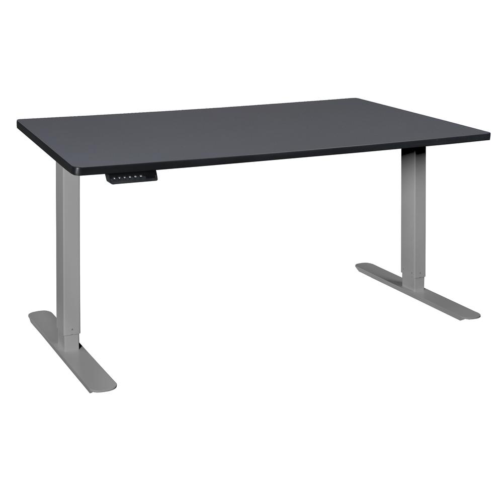 Esteem 66" Height Adjustable Power Desk- Grey/Grey. Picture 1