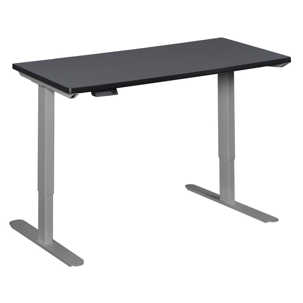 Esteem 66" Height Adjustable Power Desk- Grey/Grey. Picture 3