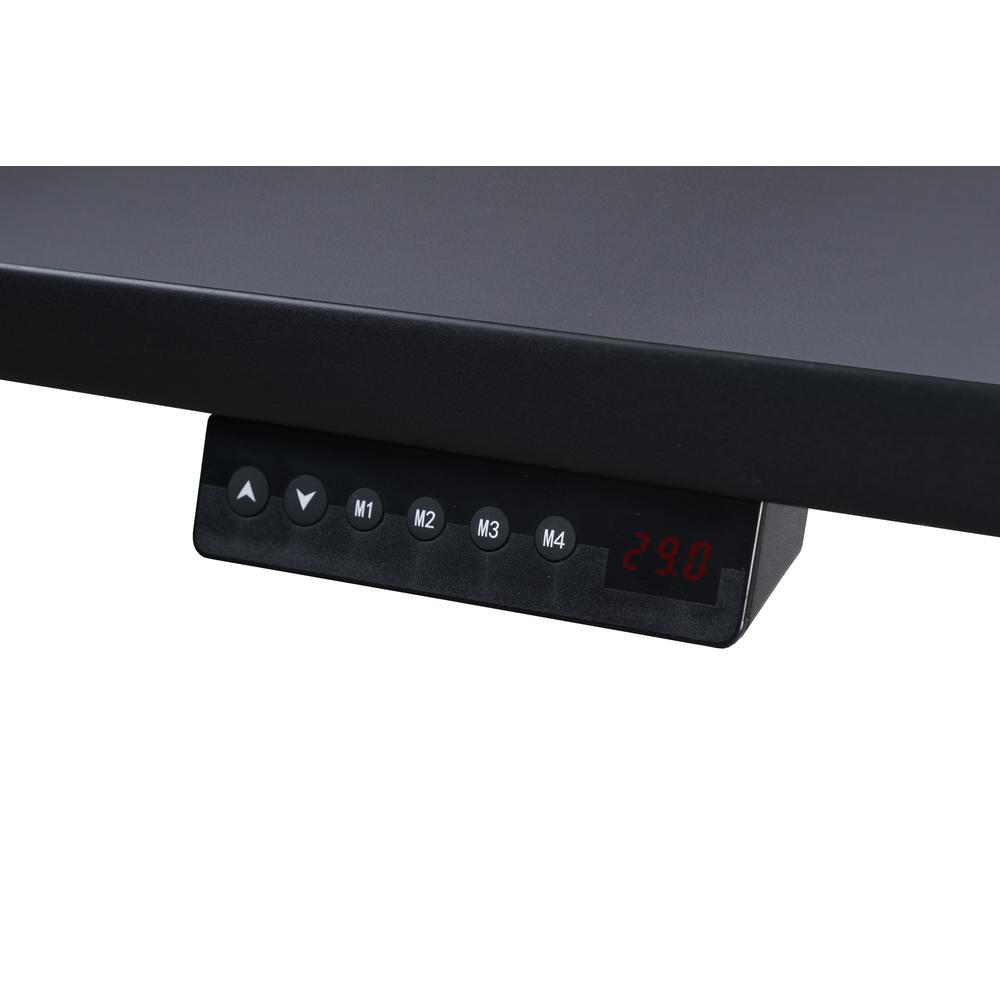 Esteem 42" Height Adjustable Power Desk with Single Black Mobile Pedestal- Grey/Black. Picture 6