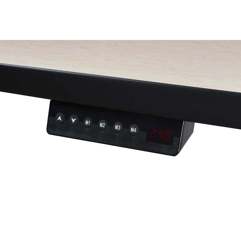 Esteem 42" Height Adjustable Power Desk with Single Black Mobile Pedestal- Maple/Black. Picture 6