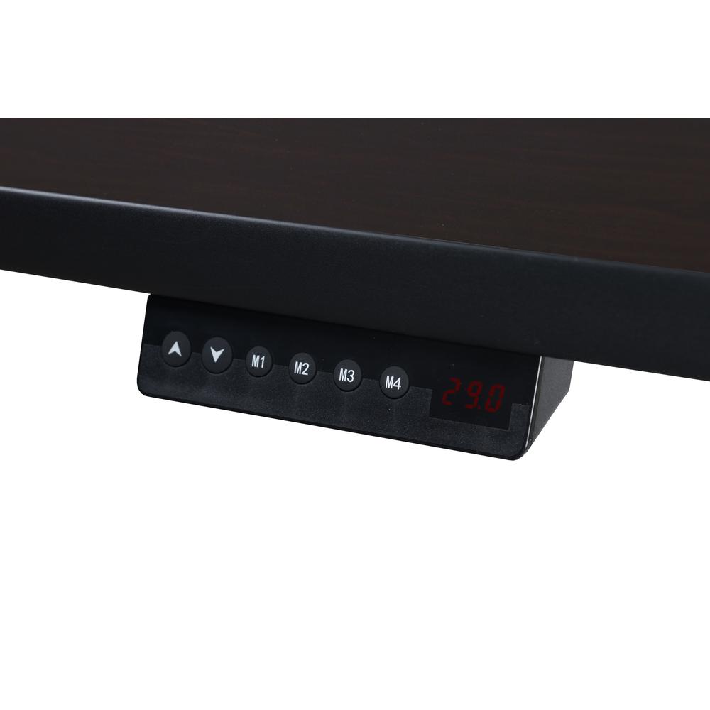 Esteem 48" Height Adjustable Power Desk with Single Black Mobile Pedestal- Mocha Walnut/Black. Picture 6