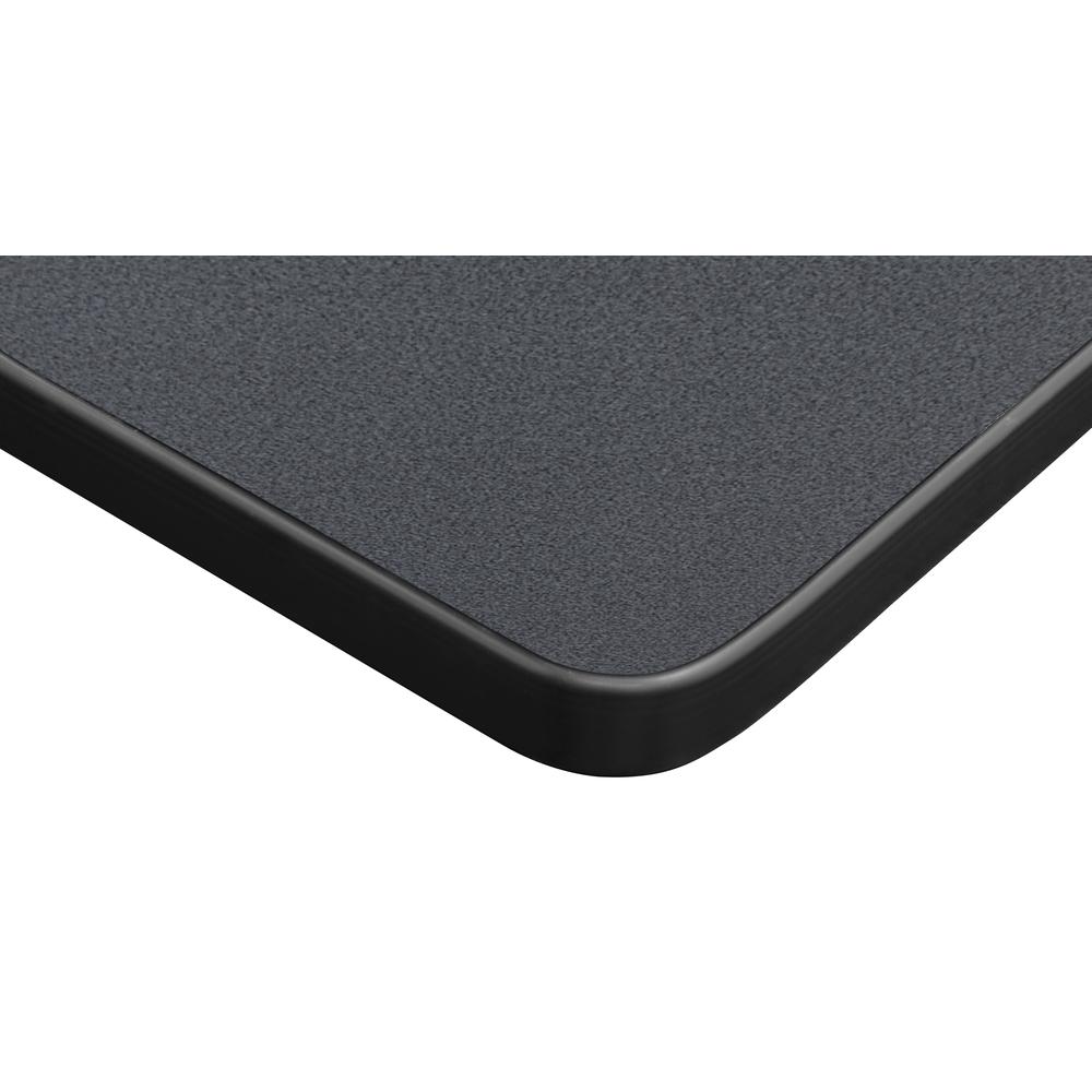 Esteem 66" Height Adjustable Power Desk with Single Black Mobile Pedestal- Grey/Black. Picture 6