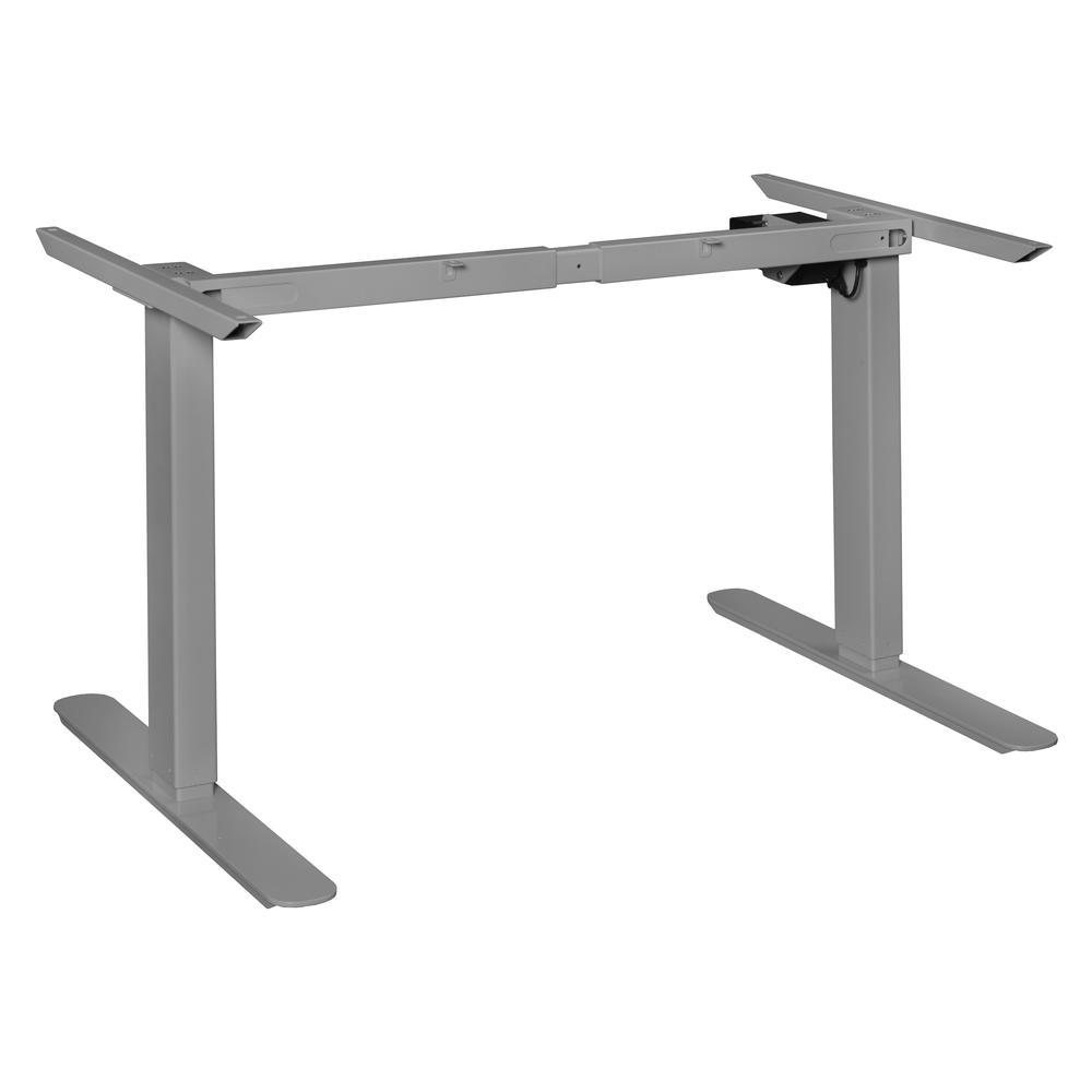 Esteem Height Adjustable Power Base Left for 48-72" Table Tops- Grey. Picture 1