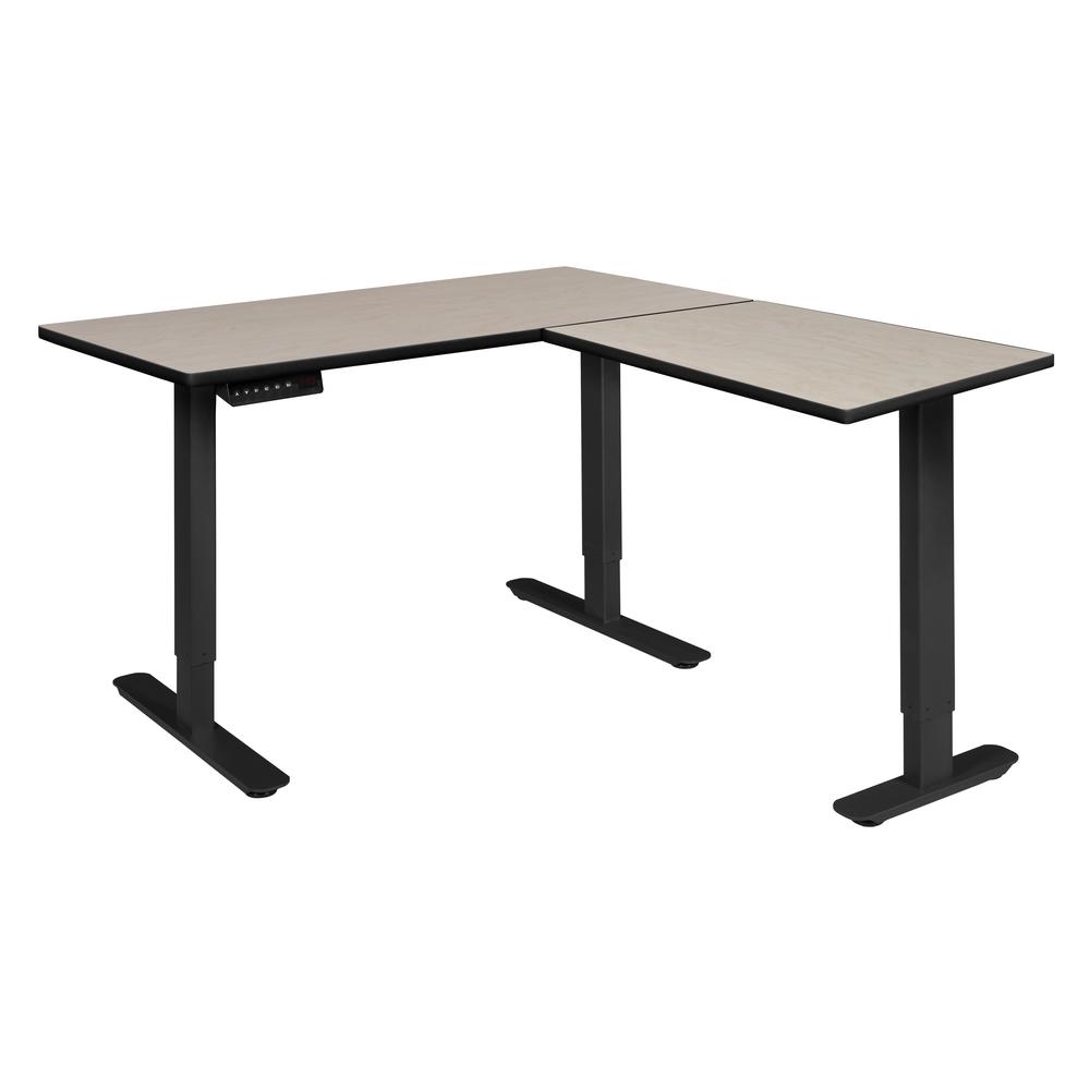 Esteem Height Adjustable Right Return Power Base for 30-60" Table Tops - Black. Picture 3