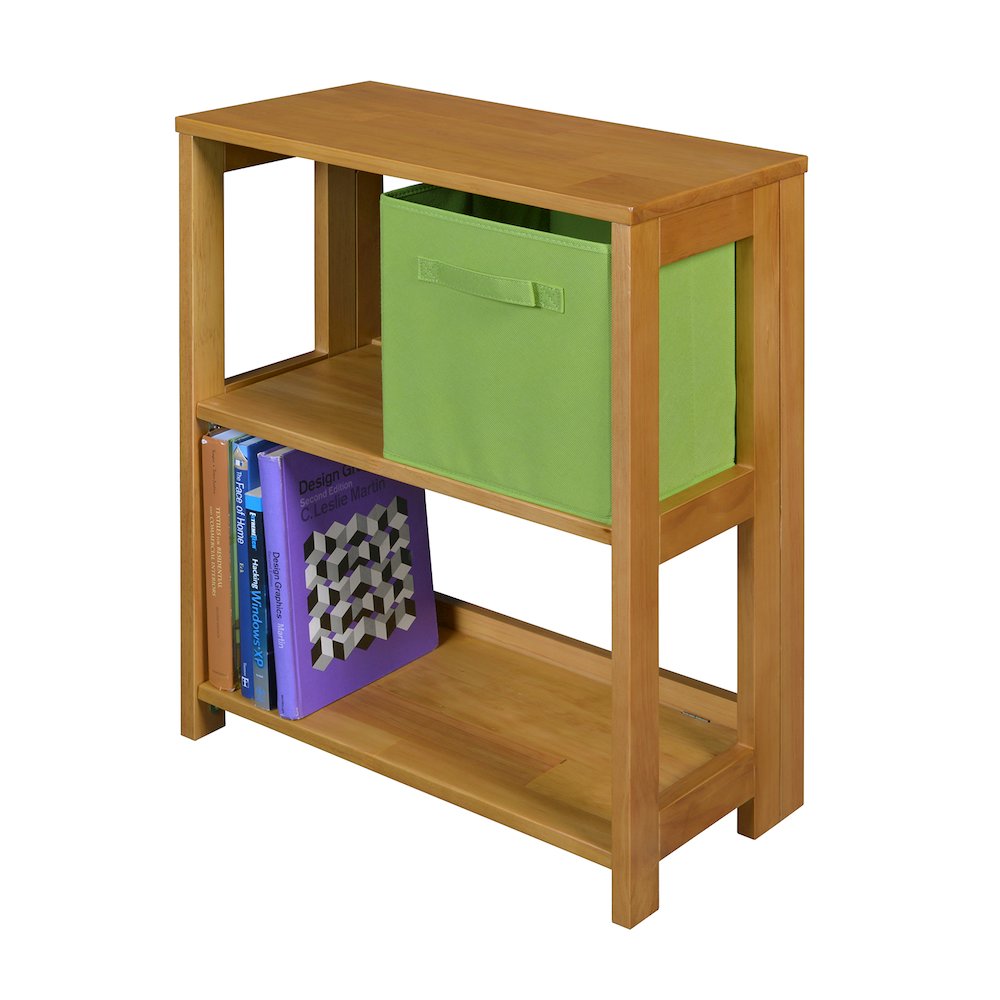 Flip Flop 28" High Folding Bookcase- Medium Oak. Picture 2