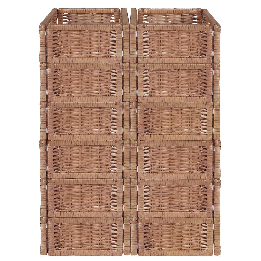 Niche Cubo Set of 12 Half-Size Foldable Wicker Storage Basket- Natural. Picture 5