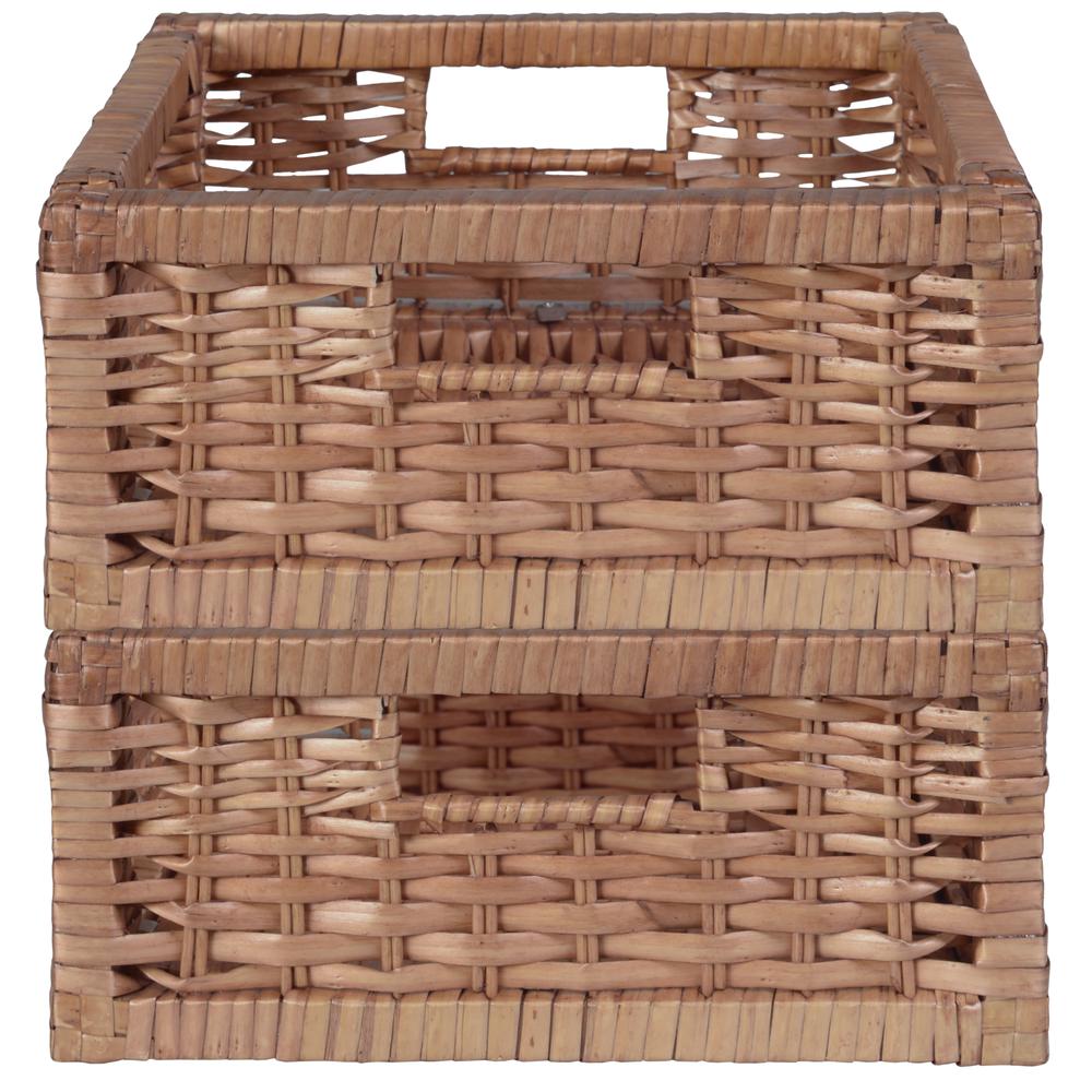 Niche Cubo Set of 2 Half-Size Foldable Wicker Storage Basket- Natural. Picture 4