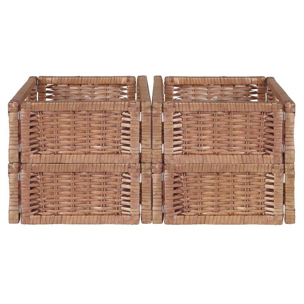 Niche Cubo Set of 4 Half-Size Foldable Wicker Storage Basket- Natural. Picture 5