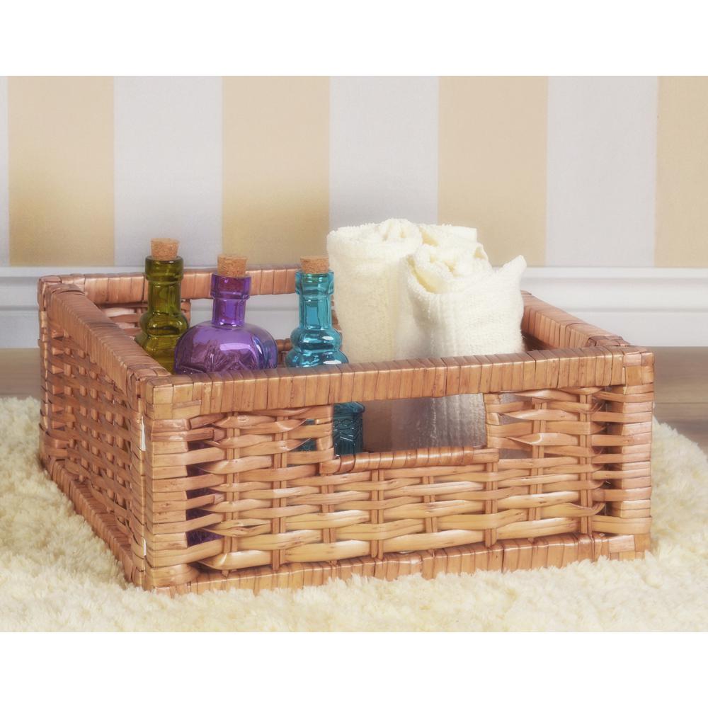 Niche Cubo Set of 4 Half-Size Foldable Wicker Storage Basket- Natural. Picture 3