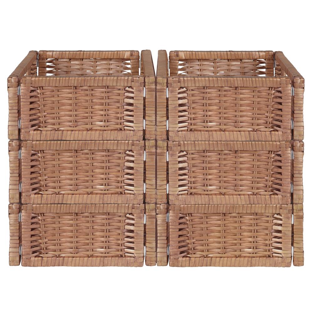 Niche Cubo Set of 6 Half-Size Foldable Wicker Storage Basket- Natural. Picture 5