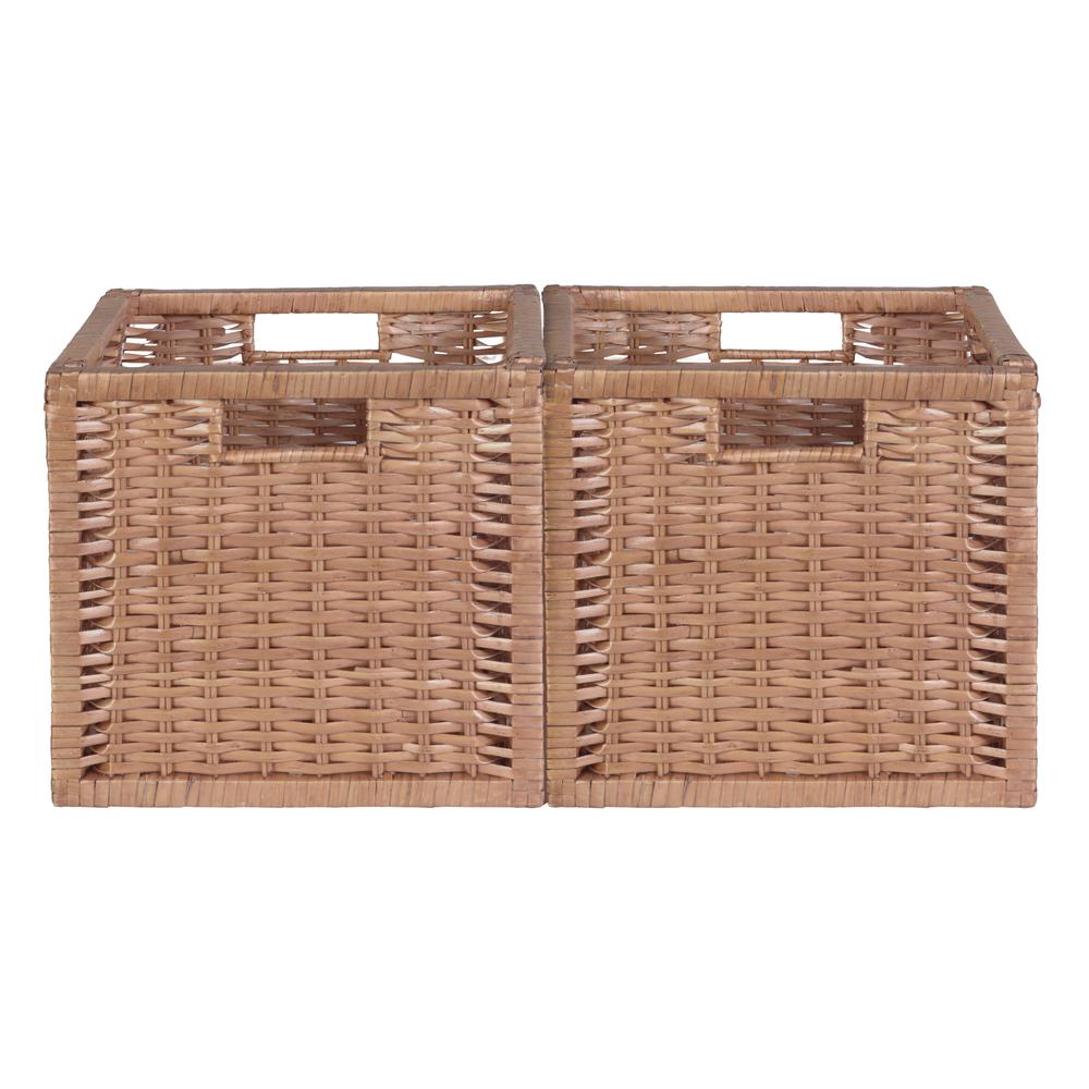 Niche Cubo Set of 2 Full-Size Foldable Wicker Storage Basket- Natural. Picture 4