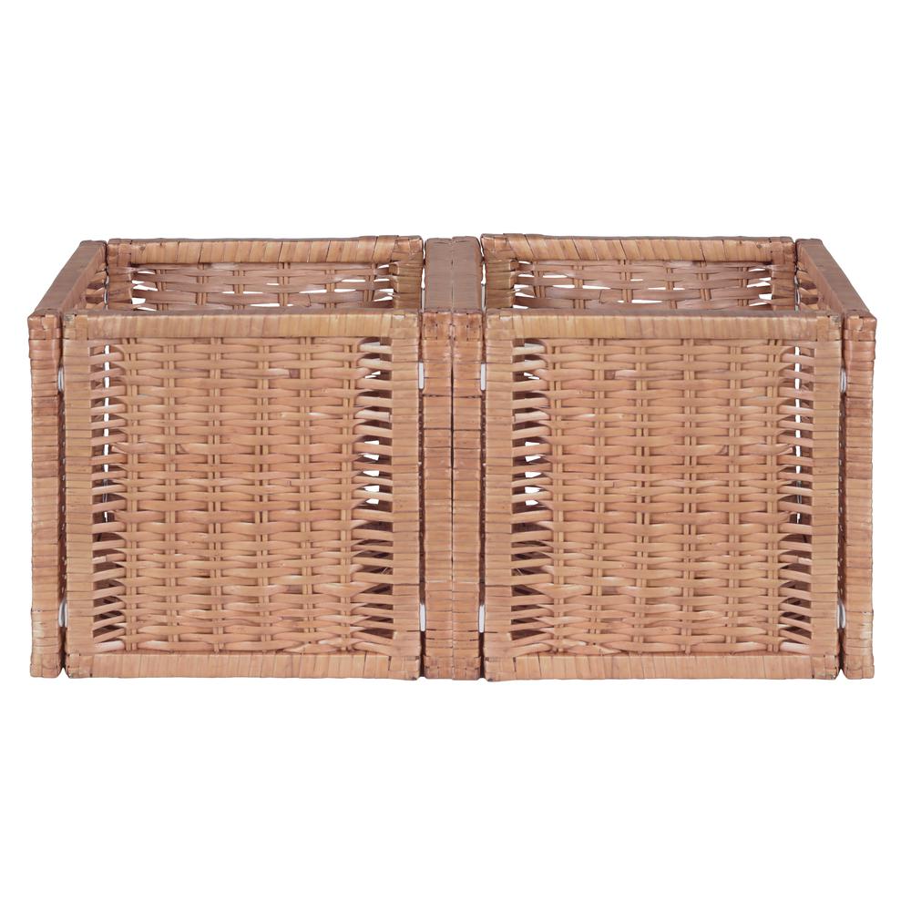 Niche Cubo Set of 2 Full-Size Foldable Wicker Storage Basket- Natural. Picture 5