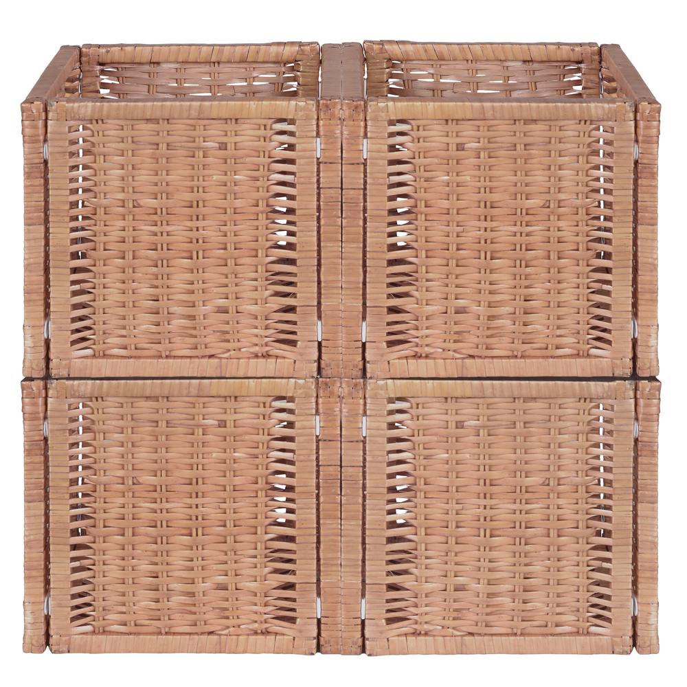 Niche Cubo Set of 4 Full-Size Foldable Wicker Storage Basket- Natural. Picture 5