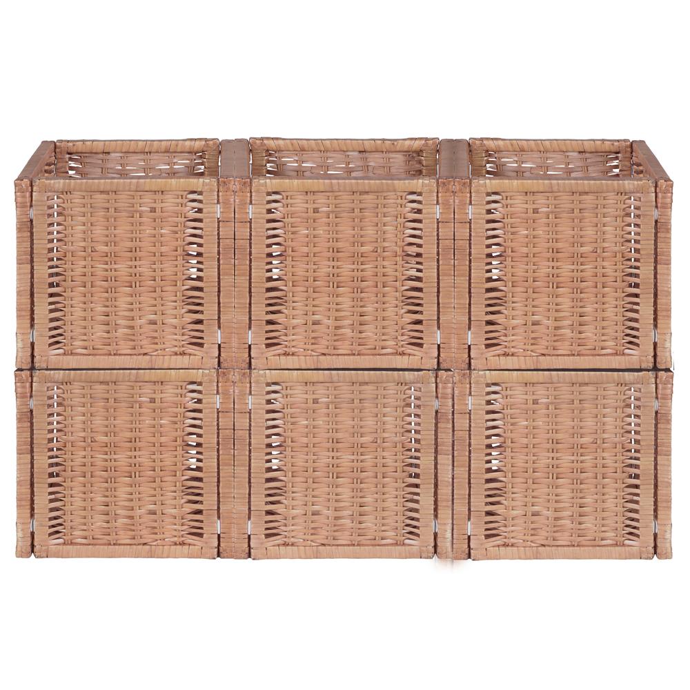 Niche Cubo Set of 6 Full-Size Foldable Wicker Storage Basket- Natural. Picture 5