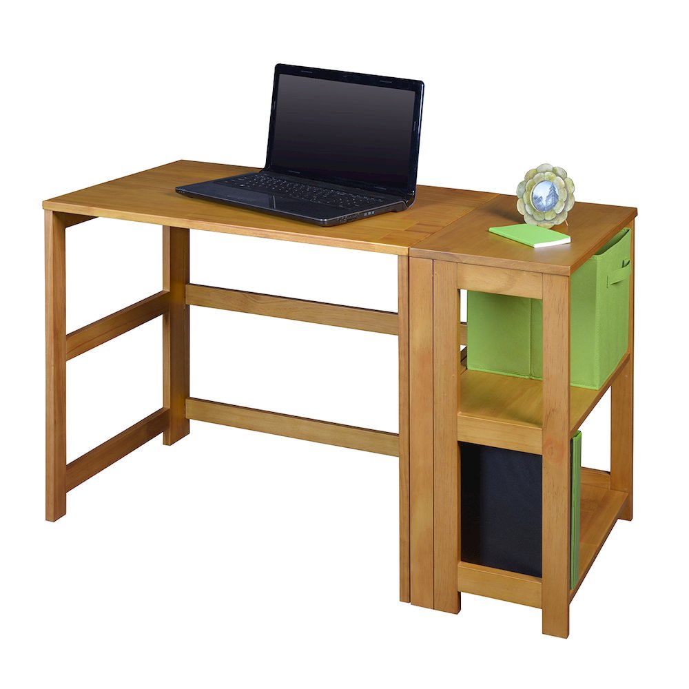 Flip Flop 31" Folding Desk- Medium Oak. Picture 7