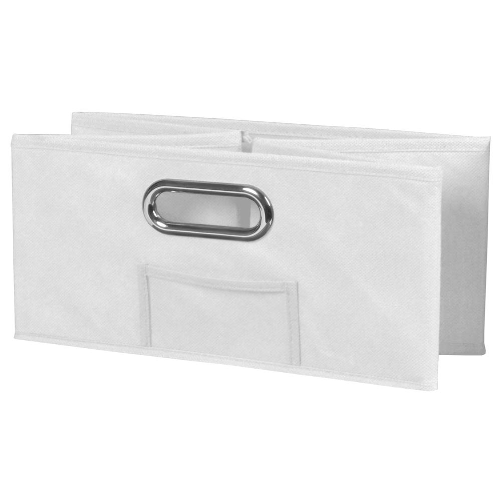 Niche Cubo Set of 4 Half-Size Foldable Fabric Storage Bins- White. Picture 2