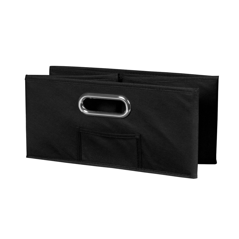 Niche Cubo Set of 12 Half-Size Foldable Fabric Storage Bins- Black. Picture 2
