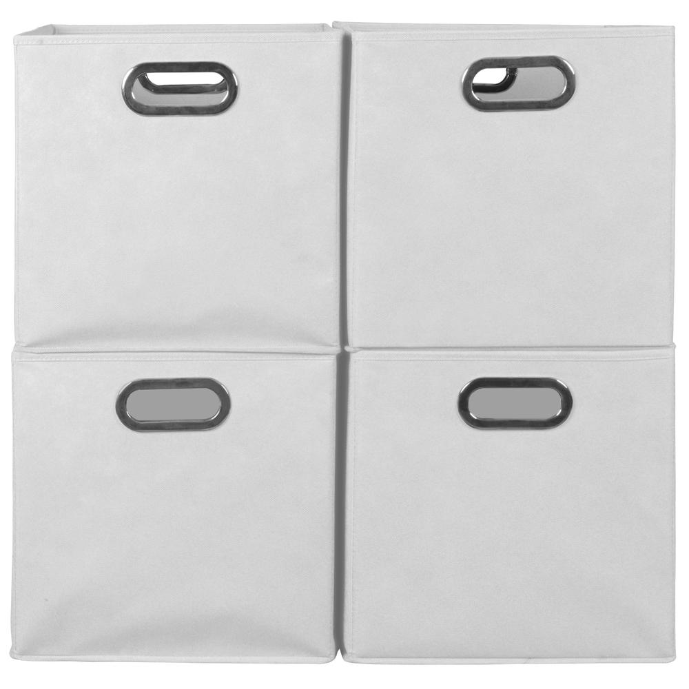 Niche Cubo Set of 4 Foldable Fabric Storage Bins- White. Picture 4