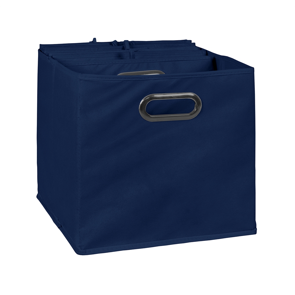Cubo Set of 6 Foldable Fabric Storage Bins- Blue. Picture 2