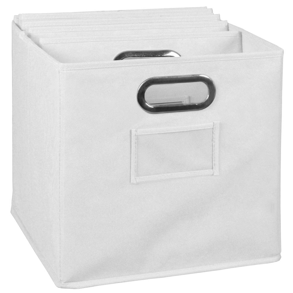 Niche Cubo Set of 6 Foldable Fabric Storage Bins- White. Picture 5