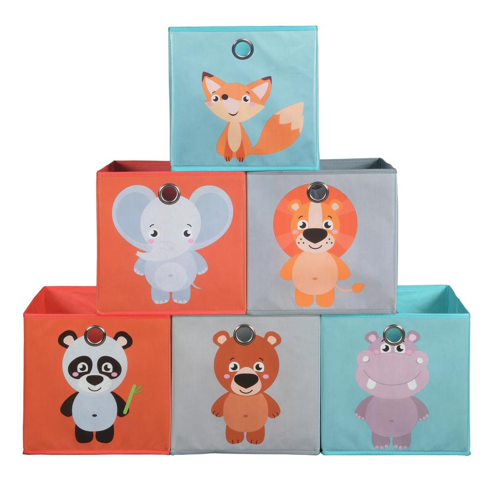 Niche Cubo Set of 6 Animal Printed Fabric Storage Bins. Picture 2