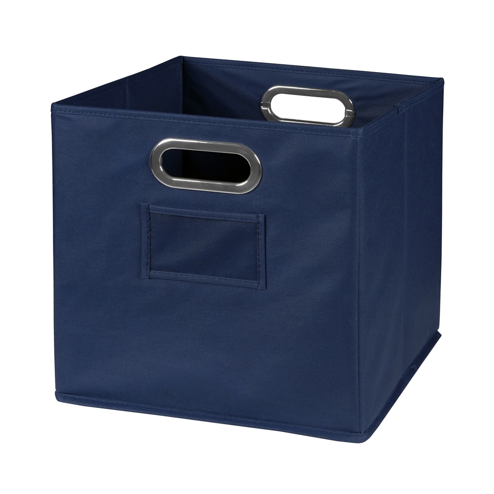 Cubo Set of 6 Foldable Fabric Storage Bins- Blue. Picture 5