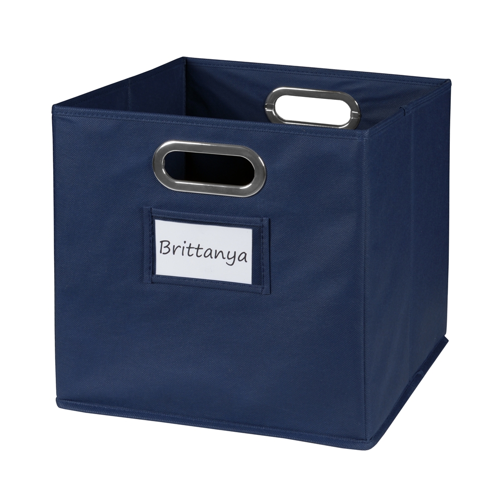 Cubo Set of 6 Foldable Fabric Storage Bins- Blue. Picture 6