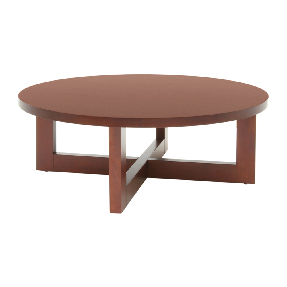 Chloe 37" Round Coffee Table- Cherry. Picture 1