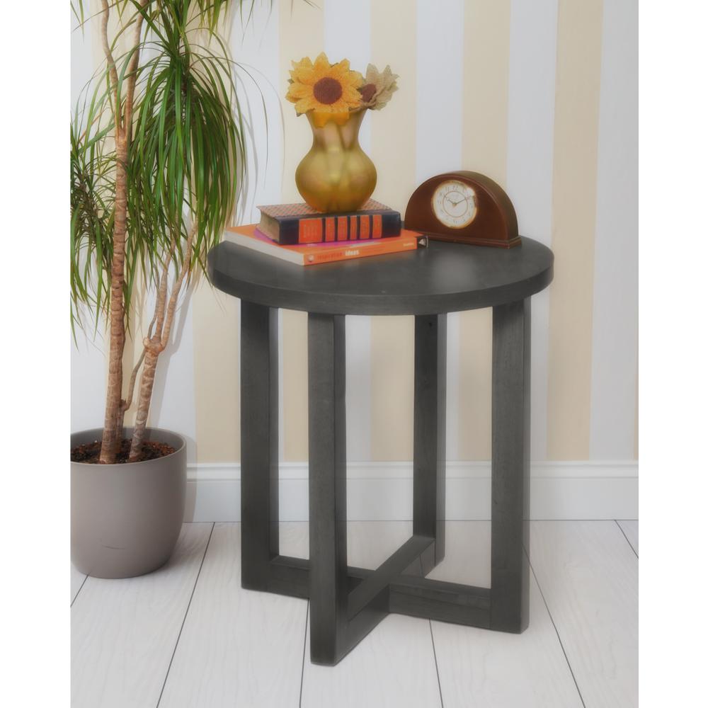 Regency Chloe 21 in. Round Accent Table For Living Room- Grey. Picture 4