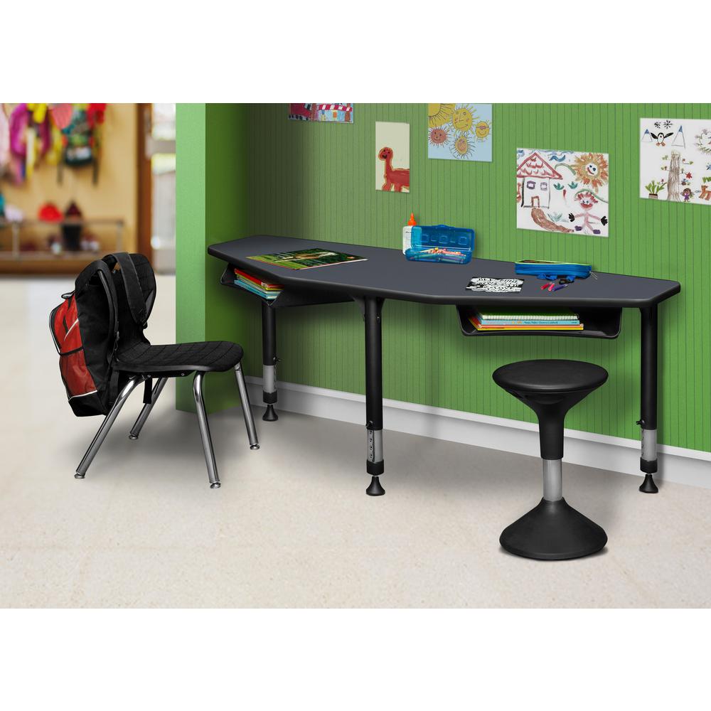 I-Promise 60" 2 Student Desk with Book Storage- Grey. Picture 4