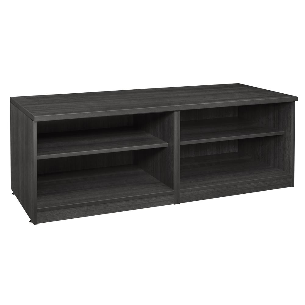 Legacy Double Open Shelf Low Credenza- Ash Grey. Picture 1