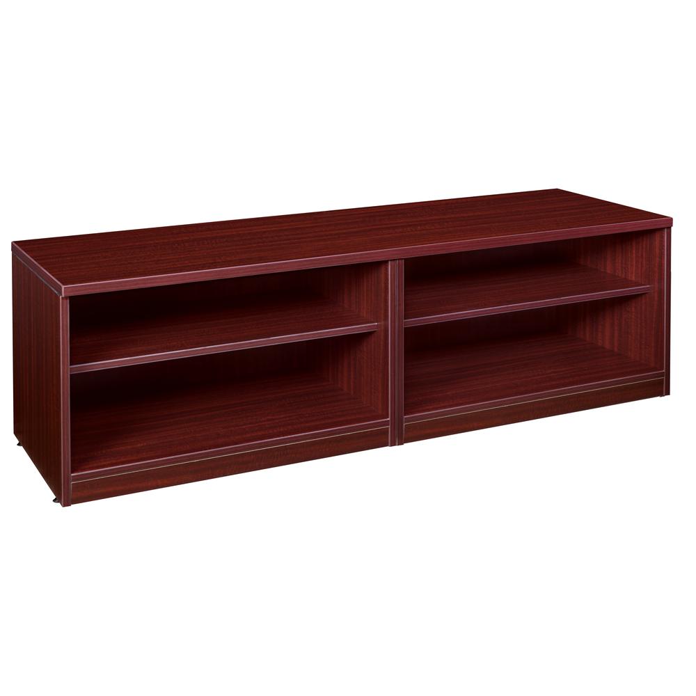 Legacy Double Open Shelf Low Credenza- Mahogany. Picture 1
