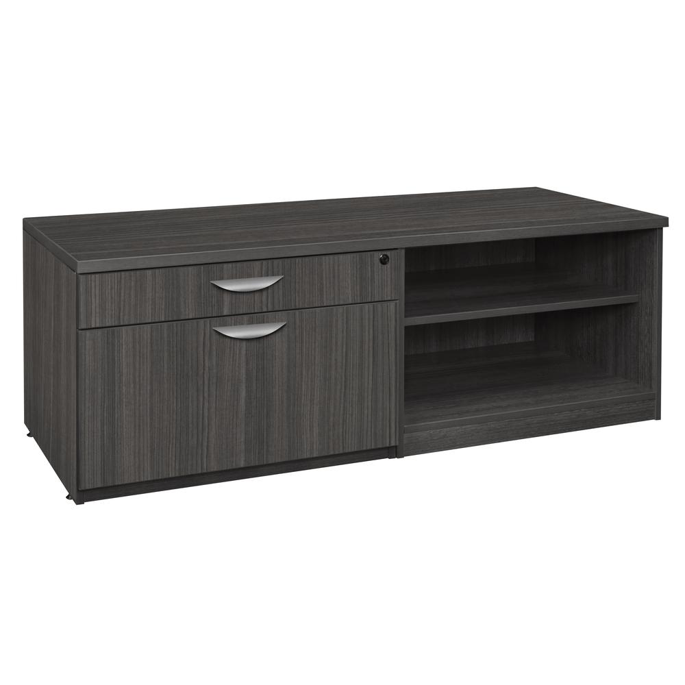 Legacy Lateral/Open Shelf Low Credenza- Ash Grey. Picture 1