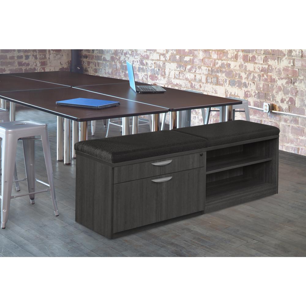 Legacy Lateral/Open Shelf Low Credenza- Ash Grey. Picture 2