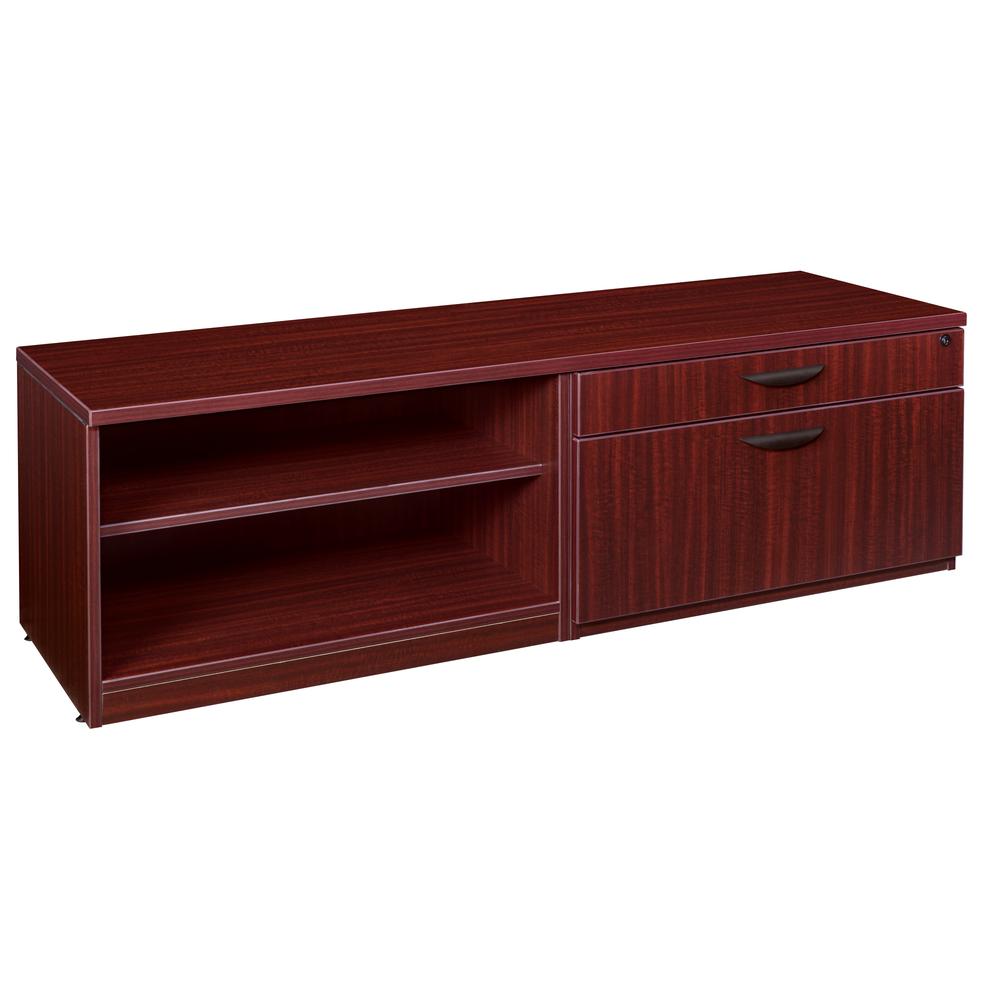 Legacy Lateral/Open Shelf Low Credenza- Mahogany. Picture 1