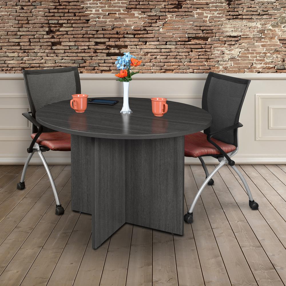 Legacy 42" Round Conference Table- Ash Grey. Picture 2