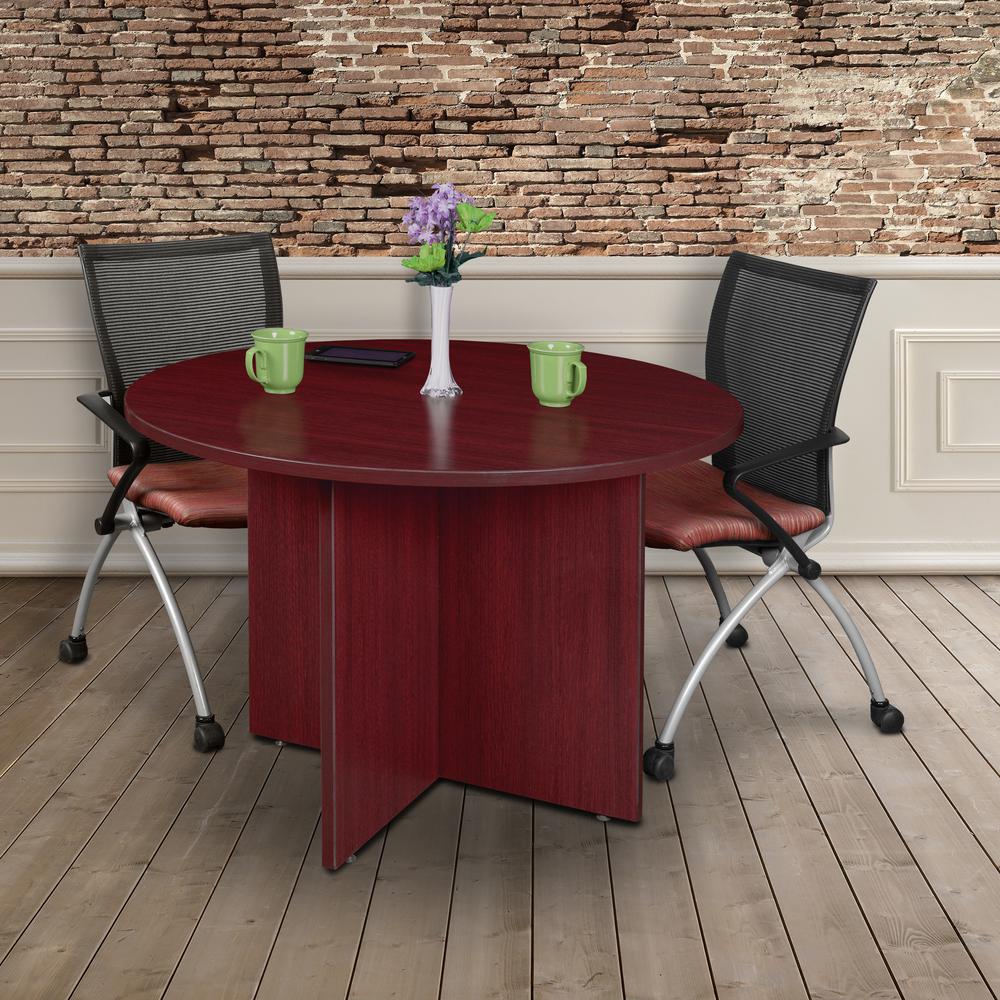 Legacy 42" Round Conference Table- Mahogany. Picture 2