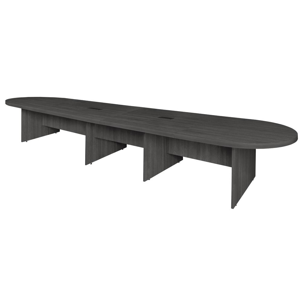 Legacy 192" Modular Racetrack Conference Table with 2 Power Data Grommets- Ash Grey. Picture 1