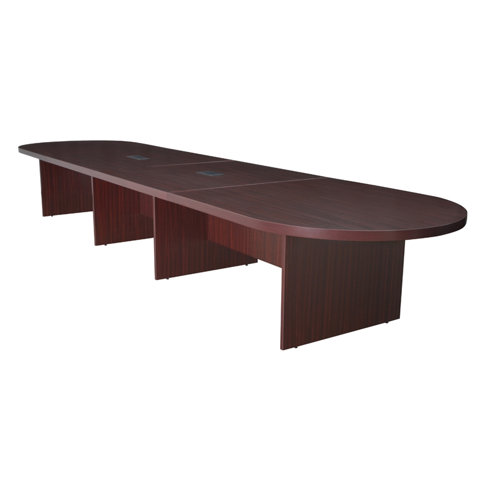 Legacy 192" Modular Racetrack Conference Table with 2 Power Data Grommets- Mahogany. Picture 1