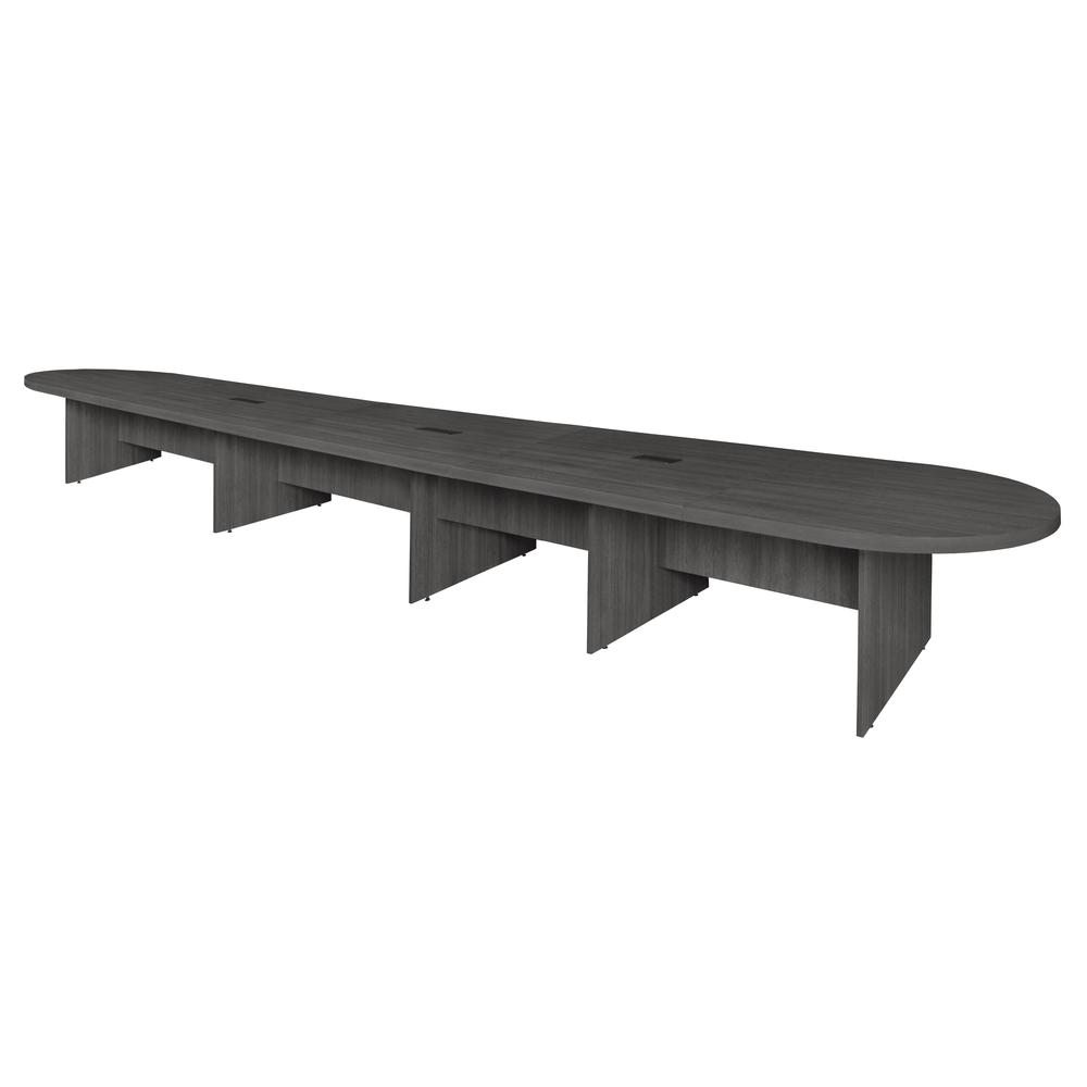 Legacy 240" Modular Racetrack Conference Table with 3 Power Data Grommets- Ash Grey. Picture 1