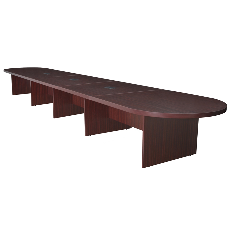 Legacy 240" Modular Racetrack Conference Table with 3 Power Data Grommets- Mahogany. Picture 1