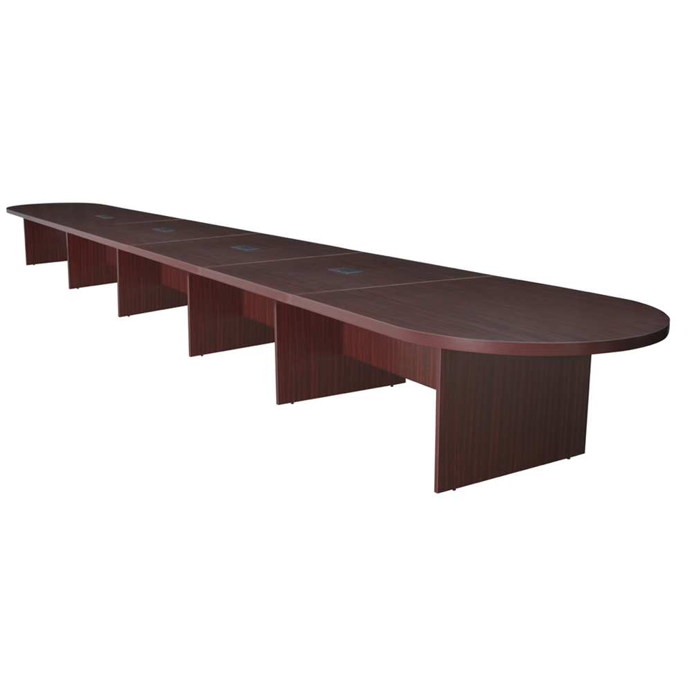 Legacy 288" Modular Racetrack Conference Table with 4 Power Data Grommets- Mahogany. Picture 1