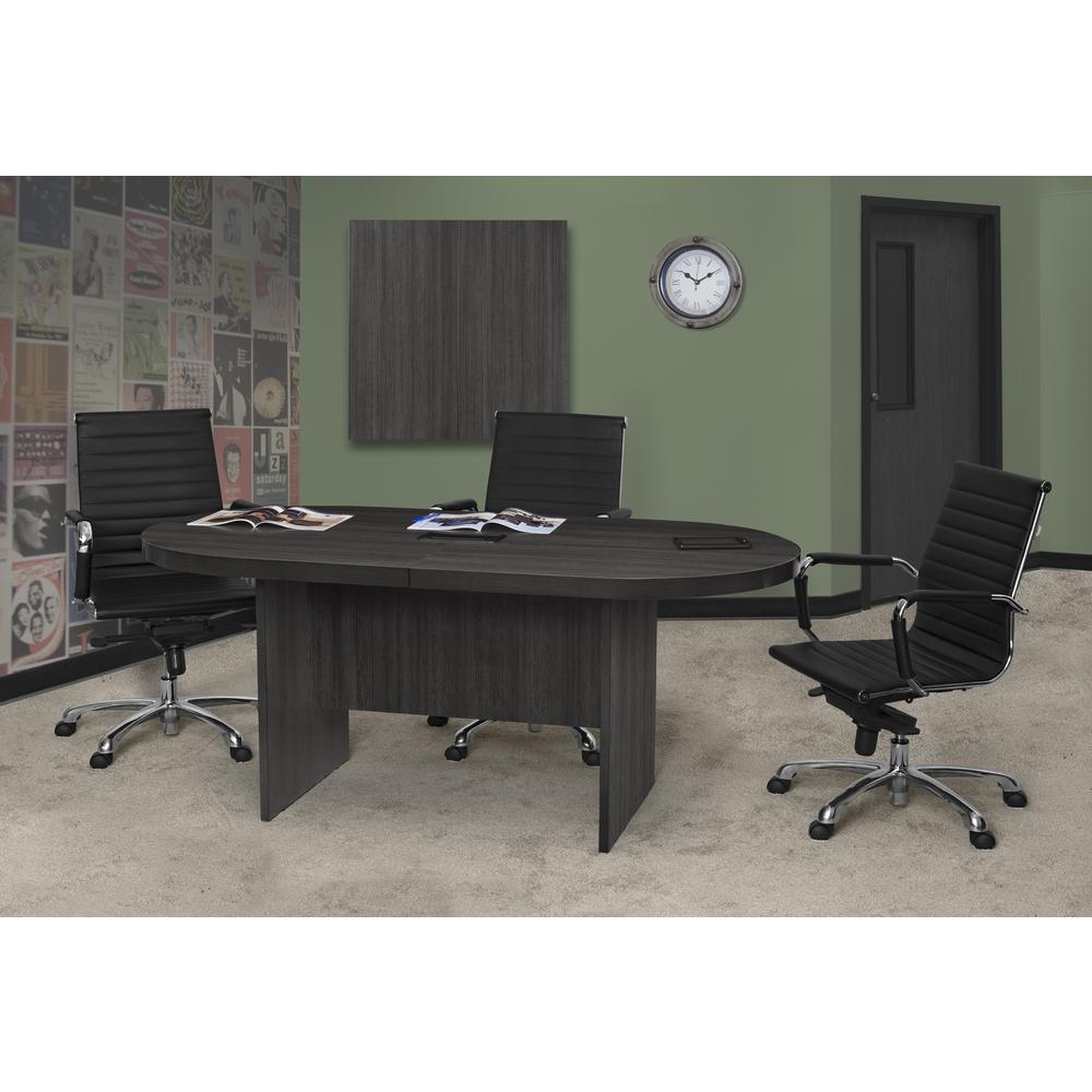 Legacy 71" Racetrack Conference Table with Power Data Grommet- Ash Grey. Picture 3