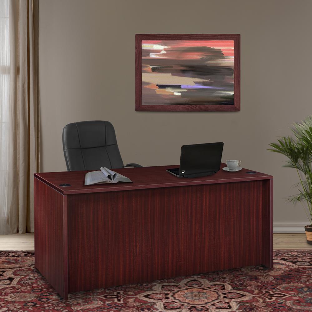 Legacy 66" Double Full Pedestal Desk- Mahogany. Picture 7