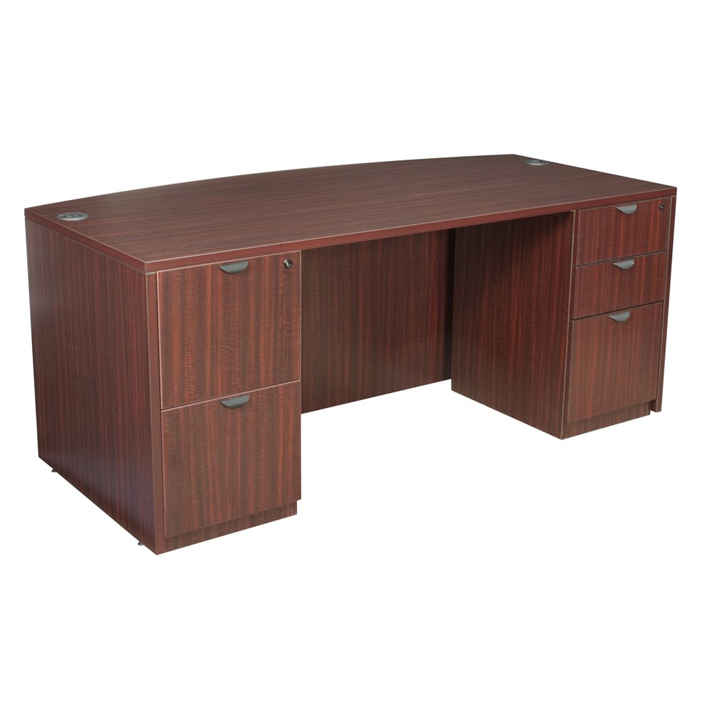 Legacy 71" Full Double Pedestal Desk- Mahogany. Picture 1