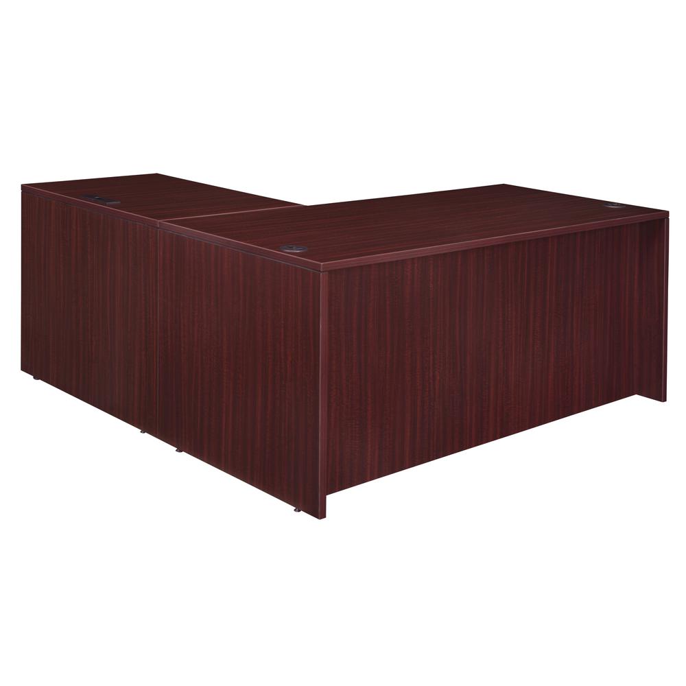 Legacy 66" Double Pedestal L-Desk with 35" Return- Mahogany. Picture 2